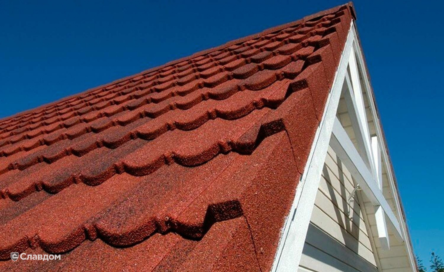 Композитная черепица рядовая AeroDek Tradition цвет Античный красный (13)